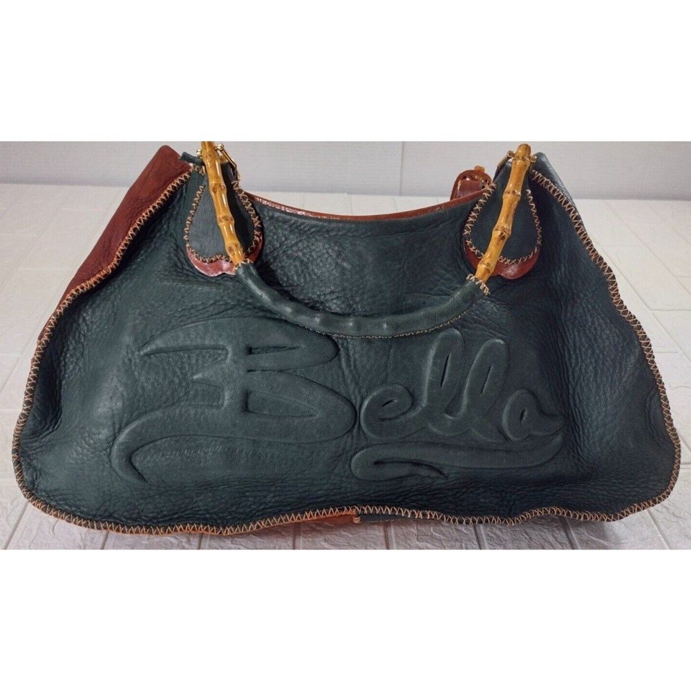 Bella Mia Leather Tote Shoulder Bag Heavy Quality Feel Soft Leather 20x9